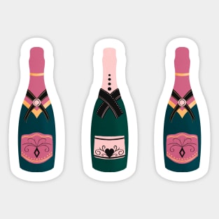 Pink Champagne bottles Sticker